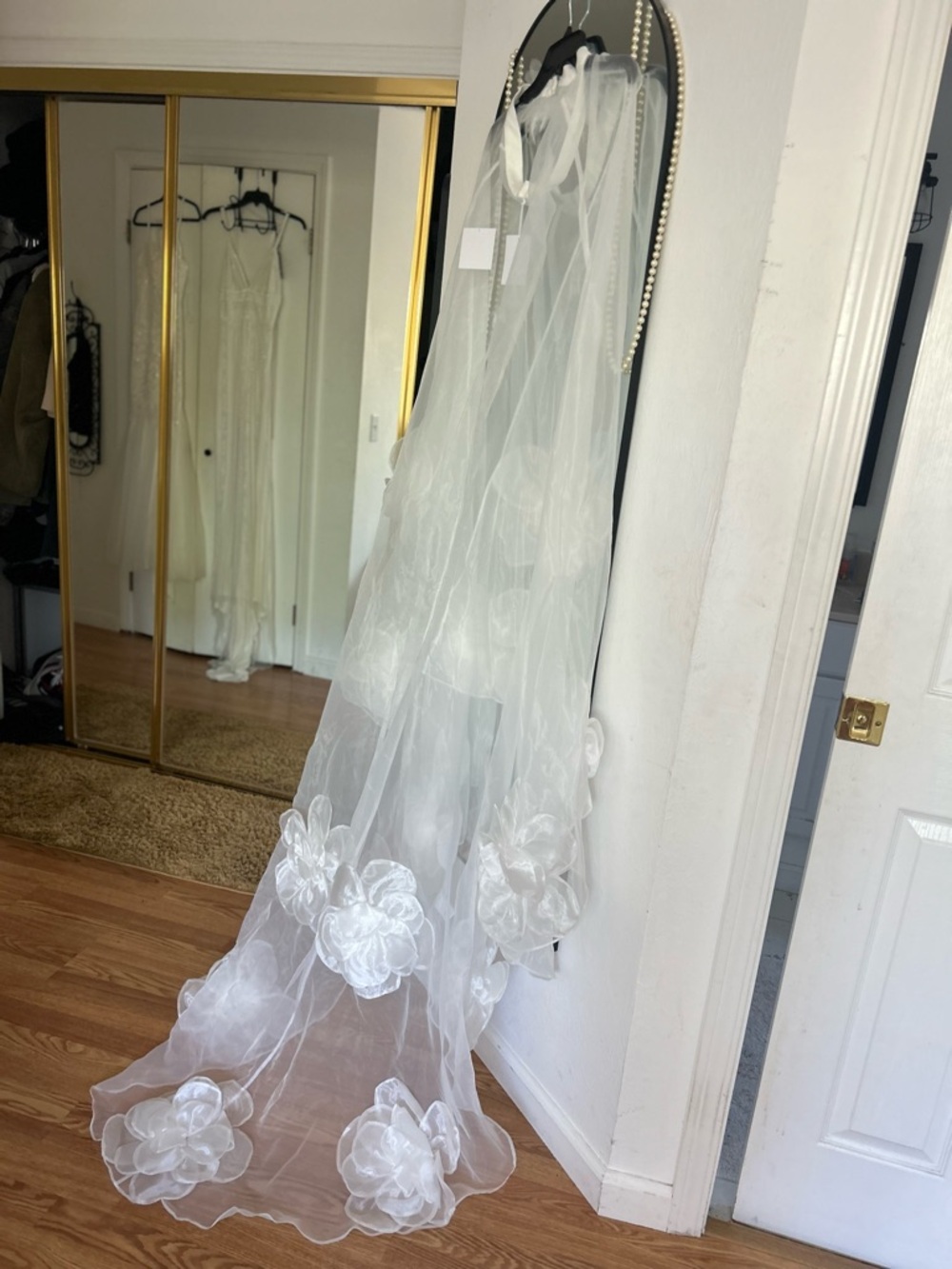 Floral train skirt Bridal train wedding *attach to dress* xs small feather bride